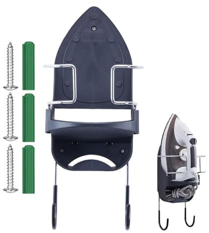 Ironing Board Holder, Wall Mounted - Ironing Board Holder with Hooks | Ironing Board Hooks Over the Door, Wall Mounted Ironing Board Holder for Easy Storage, Space Saving Ironing Board Holder for