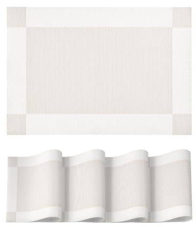 Artoid Mode Juego de 4 manteles individuales de PVC, 30 x 45 cm, lavables, resistentes a la suciedad, resistentes al calor, decoración para el hogar y la cocina