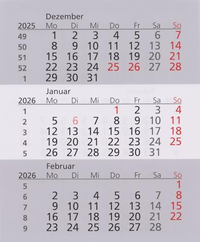 HiCuCo Ersatz-Kalenderblätter für 2 Jahre (2026 + 2027) - passend für 3-Monats-Tischkalender Stehkalender Aufstellkalender TypW (TypW1 und TypW2)