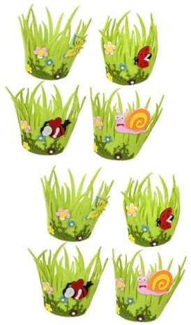 Warmhm 2 Sätze Eierkorb Osterkörbchen Aus Stoff Ostern Themenkorb Befüllbare Ostereier Eierdekorationen Dinosaurier-ei Ostereier-eimer Ostern-verpackungskorb Green Vlies 4 Stück * 2
