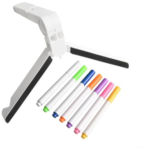 LED-Nachrichtentafel mit 7 Farbstiften und Ständer, Acryl, Nachrichtenbrett, Licht, Nachrichtenbrett, Memoboard für Schreibtisch, Büro, Café, Schule, Zuhause (mittel)
