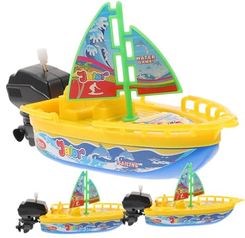 Garneck 3 Stück Uhrwerk Boot Badespielzeug Für Babys Für Kleinkinder Kinderpool Aufzieh Duschspielzeug Boot Spielzeugschiff Spielzeugboote Badespielzeug Boote Pool
