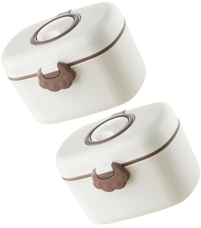 Abaodam 2-Pack Portable Milk Powder Dispenser Container with Scoop Forks for Baby Formula Travel Storage Leak-Proof Milk Powder Holder 4.72X3.74X2.95In