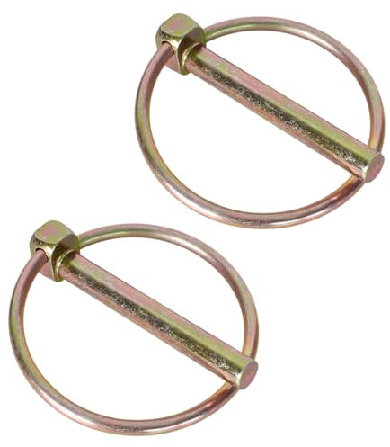 Luxvara Set di 2 Perno di Bloccaggio, Perno di Sicurezza di Tipo O, Perni di Collegamento, Perni di Sicurezza con Anello per Trattori, Rimorchi, Tosaerba e Camio (8*60mm)