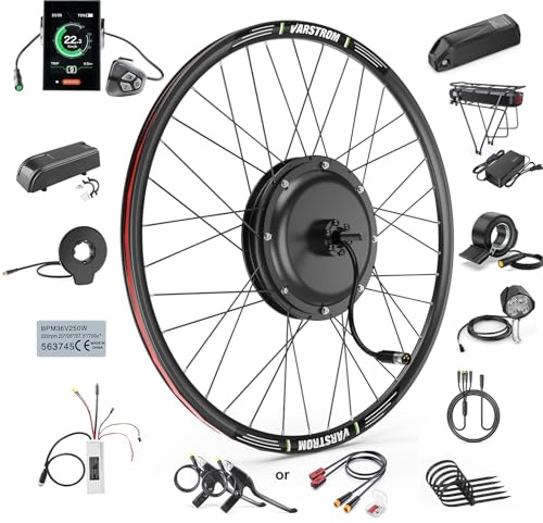 Varstrom 48V 1000W 1500W Electric Bike Conversion Kit – Front Rear Wheel Hub Motor for 26 27.5 28 29 700C | Gearless Brushless Motor, LCD Display, PAS Sensor | DIY Ebike Upgrade for MTB CTB