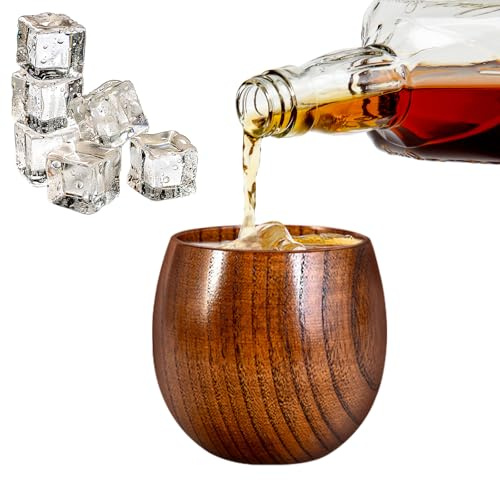 Sour Jujube Verre à bourbon en bois, tasse à whisky en bois pour bière artisanale, cadeau pour homme (Style B)
