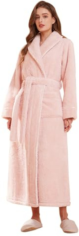 Vestaglia da donna in morbido pile felpato, vestaglia da donna, taglie forti, vestaglia invernale in pile di flanella, accappatoio invernale con tasche