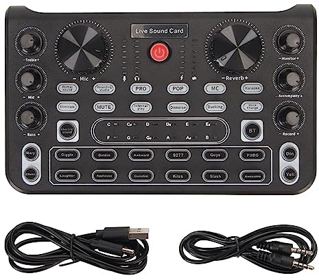 Culnflun Carte son en direct Sound Mixer Board Bluetooth Noise RÉDUCTION avec 8 effets sonores pour le podcast DJ en streaming de karaoké