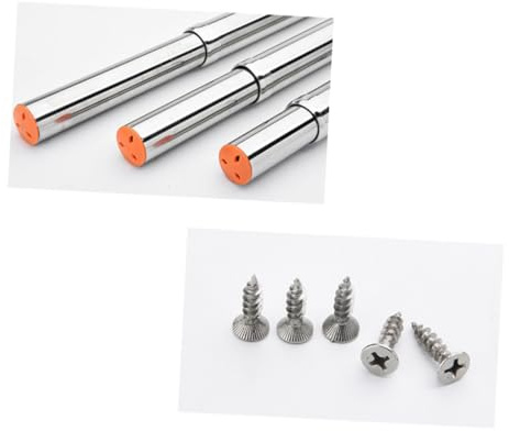 DECOMELODY Barra para Armario Extensible de Acero Inoxidable Varilla Telescópica Ajustable y Gruesa para Colgar Ropa Hogar con Soporte y Tornillos Incluidos