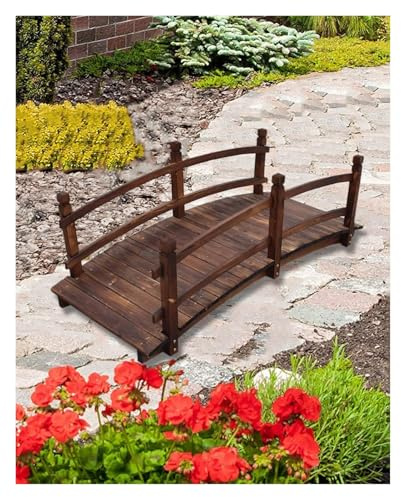 CSYQPDMBDL Ponte da Giardino in Legno, Ponte pedonale ad Arco for Esterni con ringhiera, for la Progettazione del Percorso del Cortile(140cm (4.6ft))
