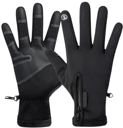Rechory Gants de cyclisme d'hiver, gants imperméables pour écran tactile | Gants de moto d'hiver pour course à pied, promenade, randonnée, alpinisme, vélo, escalade, ski, neige, snowboard