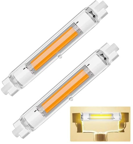 Dvnoua R7S LED 118mm Dimmerabile 30W, Lampadina LED R7S 118mm Equivalente a 300W Lampada Alogena, Bianco Naturale 4000K, 3000LM, Nessun Sfarfallio, Casa/Illuminazione Esterna, 2 Pezzi