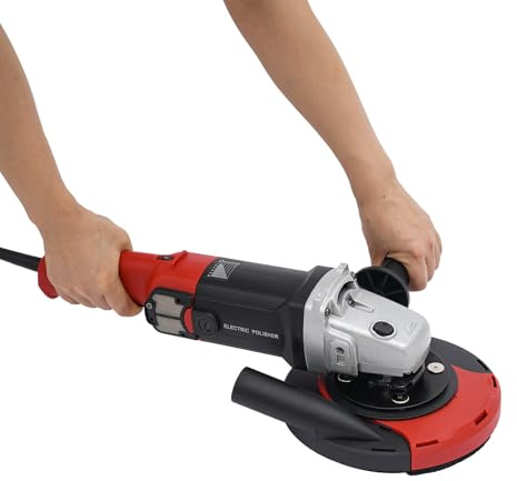 Valigetta degli attrezzi per smerigliatrice angolare con motore in rame puro, 1580 W, disco abrasivo da 180 mm, 6 livelli di velocità, cappuccio antipolvere, nero, per calcestruzzo e granito