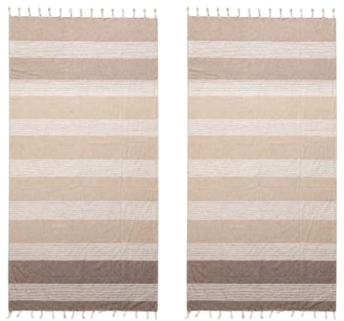 BOSKIMO Großes XXL-Strandtuch, 2er-Pack – Riesiges Pareo-Strandtuch 180 x 200 cm für 2 Personen, leicht und schnell trocknend – Sandfreie Stranddecke für Pool, Picknick und Reisen