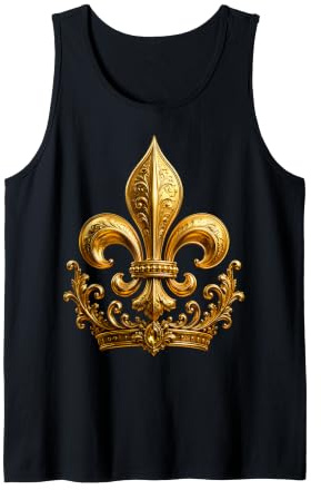 Fleur de lys Royale avec Couronne ornée et parchemins baroques Débardeur