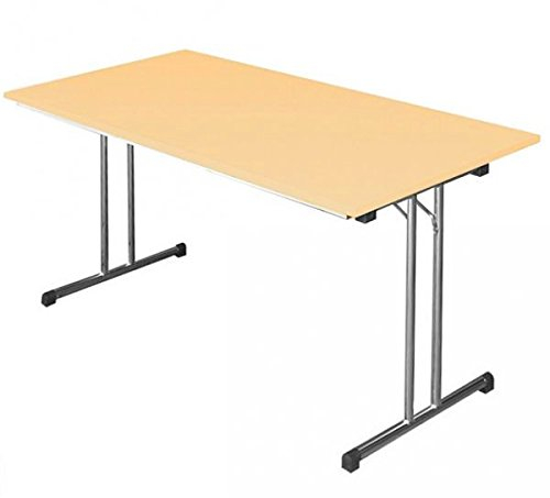 Lüllmann Klapptisch Besprechungstisch Computertisch Konferenztisch Schreibtisch 180x80 ahorn/Chrom 350632
