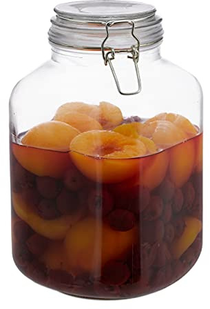 Relaxdays - Tarro de cristal, lote de 8, 3 litros, conservas grandes, hermético, cierre hermético, XXL, transparente
