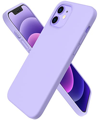ORNARTO für iPhone 12 | 12 Pro Hülle aus Silikon 6,1 Zoll - Helles Lila | Premium Flüssigsilikon, dünne Handyhülle, weich und griffig, tolle Haptik, stoß- und kratzfest, große Farbauswahl