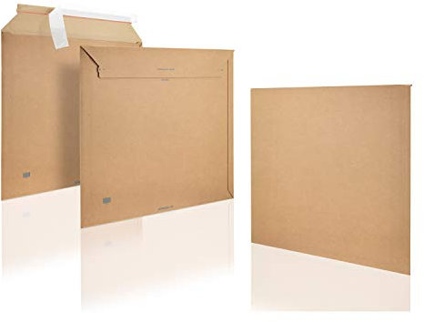 WPTrading - 50 Stück Wellpappe Kalenderverpackung DIN A2 665 x 490 mm (SW990) selbstklebend Braun - Pappe Versandtaschen aus Karton für Kalender, Bilderrahmen - Warensendung Versandverpackung reißfest
