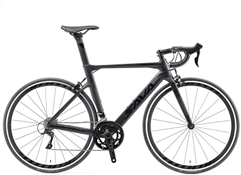 SAVADECK Rennrad Warwind3.0 Herren 700c Carbon Rahmen, Gabel und Sattelstütze mit Shimano SORA R3000 18 Gänge Fahrrad für Herren und Damen (Schwarz, 56cm)