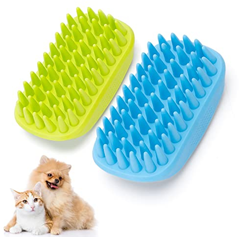 Nobleza 2 PCS Hundebürste Kurzhaar, Soft Gummistriegel für Hunde & Katzen mit Massageeffekt, Hunde Badebürste, Innovative Hundebürste für schonende Fellpflege