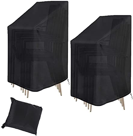 2 Stücke Schutzhülle für Gartenstühle,Wasserdichte, kältebeständige, UV-beständige Gartenstuhl-Schutzhülle, 420D Oxford Stoffbezug, für Gartenstuhl Stapelstuhl,Gartenstühle Abdeckung, 75*75*120cm