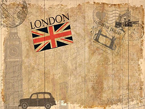 Feeling at home LEINWANDDRUCK im SCHATTENFUGENRAHMEN Postkarte London Allen Kimberly - europäisch horizontal Kunstbilder im Holzrahmen cm_58_X_77