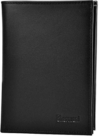 Charmoni Grand Classique Portefeuille en Cuir Protection RFID Blocage Homme (12V RFID Noir)