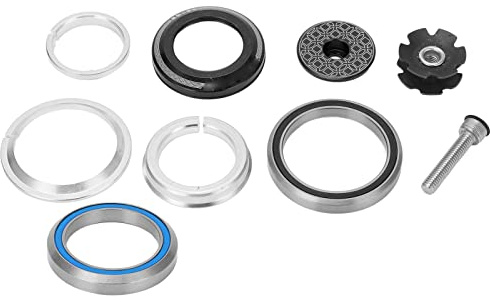 Dilwe Fahrrad-Vorbau-Steuersatz, 42 X 52 Mm Staubdichter und Wasserdichter Rennrad-Vordergabel-Vorbau-Steuersatz(Schwarz) and Spare Parts
