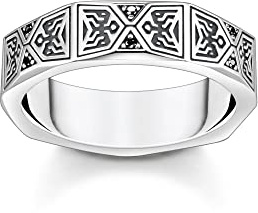 THOMAS SABO Ring facettierte Form 925 Sterlingsilber, Geschwärzt