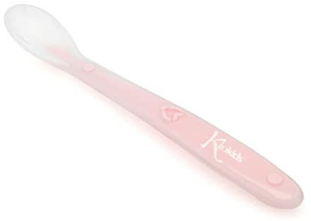 Kiokids Cuchara En Silicona Rosa Claro Para Bebé