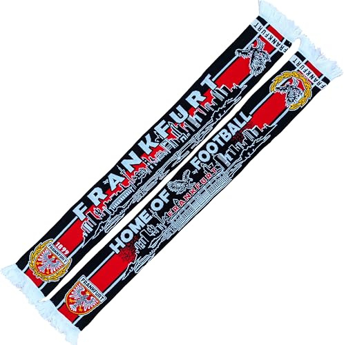 Generisch Francoforte - Sciarpa a maglia Skyline/Stadio, Colore: rosso, Taglia unica