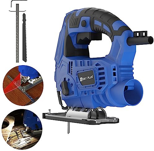 700W Corded Pendulum Electric Jigsaw Power Tool, 6 Variable Speeds 2800 SPM Jig Saw Electric Compact Wood Saw, Laser Guide, 4 Orbital Sets, Angled Cut ± 45 °, Cutting Capacity 100mm Wood, 10mm Metal