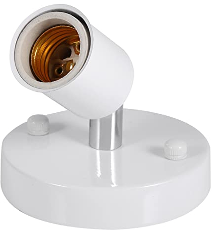 Bulb Socket, E27 180 Degree Rotating Modern Adjustable Ceiling Lamp Light Bulb Holder Base Wall Mounted Light Bulb Holder Socket(White)