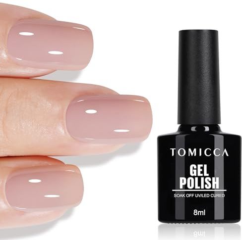 TOMICCA UV Nagellack Nude 8ml für Nail Art | Soak Off UV/LED Gel Nagellack, Glänzend und Langanhaltend, für Nail Art im Salon und zum Selbermachen