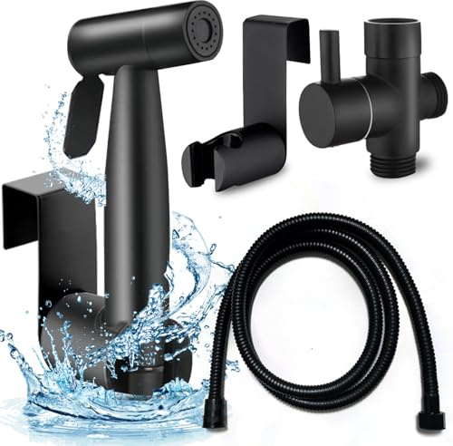 Rulism Handheld Bidet Sprayer for Toilet, Brass Leak Free T-Valve & Adjustable Jet Spray, Feminine Hygiene, Baby Diaper Sprayer with Superior Complete Accessories