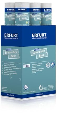 Erfurt Strukturvlies Basic 408 Vliestapete mit Struktur 10.05X0.53 Strukturtapete 6 Rollen 1004359