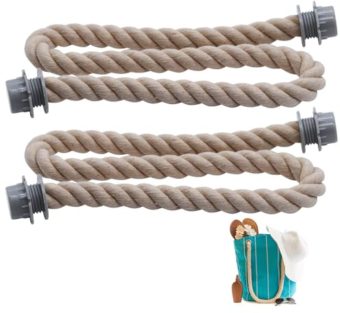 Runyu 2 asas de cuerda, asas de bolsillo, 65 cm o asa clásica O Bag asas de bolsillo Obag accesorios O Bag bolsas mujer (Caqui)