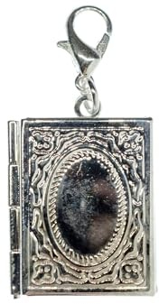 Miniblings Medaillon Buch Foto Charm silber Aufklappen Fotos DIY versilbert | Kleiner Anhänger zum Kombinieren, aus Berlin, mit Erinnerung