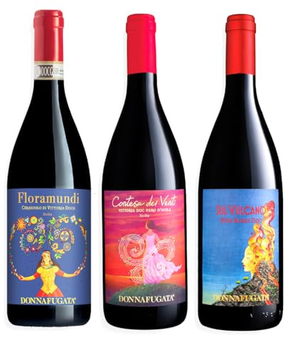 DONNAFUGATA | 3 bottiglie di vino ROSSO: Floramundi, Contesa dei Venti, Etna Doc Sul Vulcano | Confezione da 3 bt da 75cl