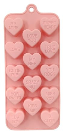 PTaizjjz Moule à chocolat en silicone en forme de cœur, 14 cavités en forme de cœur pour la Saint-Valentin, la décoration de gâteaux