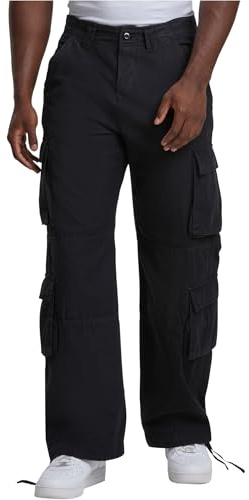 Urban Classics herrbyxor, dubbla cargobyxor, svart 42, svart, 42 SE