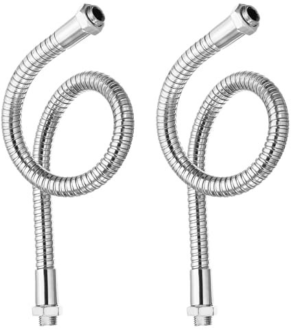 PATIKIL 13,8 Tubo Flessibile Universale Collo Cigno, 2pz M10 Prolunga Tubo Morbido Braccio Flessibile in Metallo Pieghevole a Filettatura Fine per Lampada Attrezzatura, Tono Argento