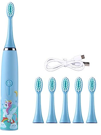 Spazzolino elettrico ad ultrasuoni per bambini Bambini Deciduo Cura dei denti Spazzolino automatico 4 modalità di pulizia Spazzolino elettrico per bambini Ragazze con timer Ricaricabile
