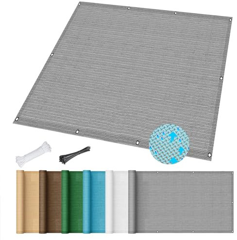 Vela Ombreggiante Tenda a Vela 100 x 350 cm Traspirante Vela Ombreggiante Rettangolare Resistente 185Ggsm HDPE per Giardino Terrazzo e Campeggio, Grigio Chiaro