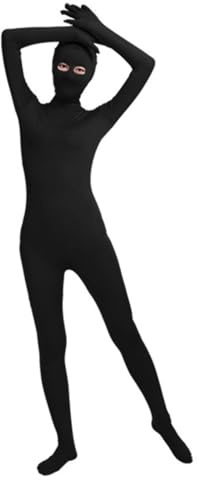 LEEMQCYA Zentai-Einteiler mit offenen Augen, langärmelig, Reißverschluss, Einteiler, Tanzkleidung für Yoga, Clubwear