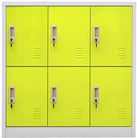 Spindschrank Büro Arbeitsplatz Metall Spind Schrank Aufbewahrung Badregal Aufbewahrungsschrank Aufbewahrung Organizer Hellgrau und Grün 90x45x92,5cm Stahl
