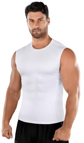 Niksa Kompressions-t-shirt för män – ärmlöst gymlinne – funktionell löpartröja, XL