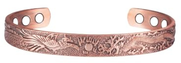 Svadia Pure Balance | Pulsera Magnética Premium de Cobre Puro | Pulsera Terapéutica Grabada para Hombres y Mujeres | Ajustable 16 cm | Sin Plomo ni Níquel