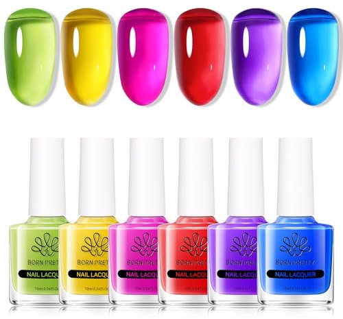 Born Pretty Nagellack Set Schnelltrocknend Ice Jelly Neon Glass - Nagellack Ohne UV Lampe